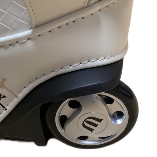 M U SPORTS (エムユースポーツ) キャディバッグ 30周年記念モデル キャスター付き ホワイト ボタニカルキャディバッグ