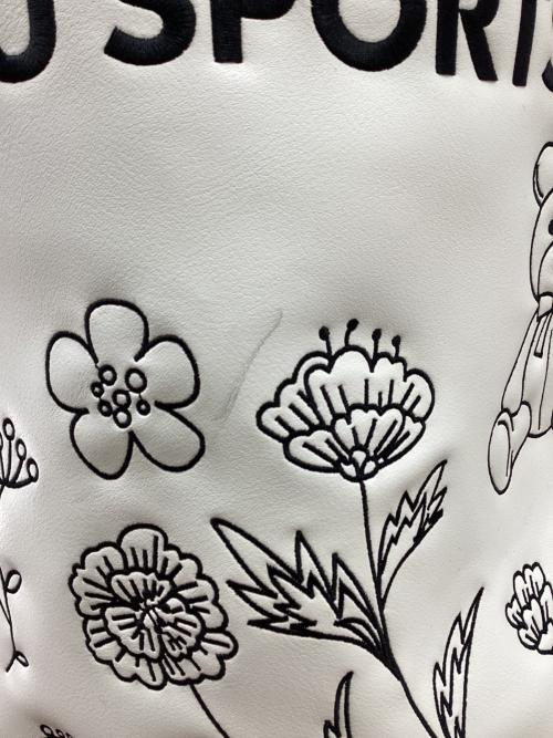 M U SPORTS (エムユースポーツ) キャディバッグ 30周年記念モデル キャスター付き ホワイト ボタニカルキャディバッグ