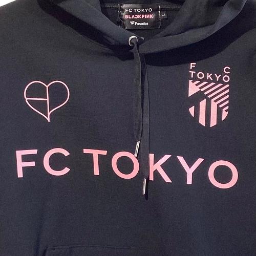 FC東京 (エフシートウキョウ) ブラックピンクロゴフーディ サポーターグッズ ブラック＠ Lサイズ