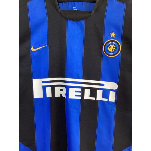 インテル (インテル・ミラノ) サッカーユニフォーム 112662 03/04 レプリカ 半袖ホームユニフォーム メンズ SIZE M ブラック×ブルー