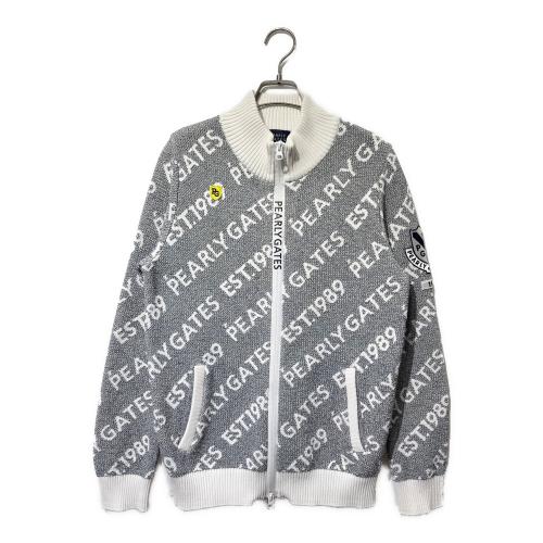 PEARLY GATES (パーリーゲイツ) セーター ゴルフウェア(トップス) 053-0172203 ジップアップセーター メンズ SIZE L ホワイト×グレー