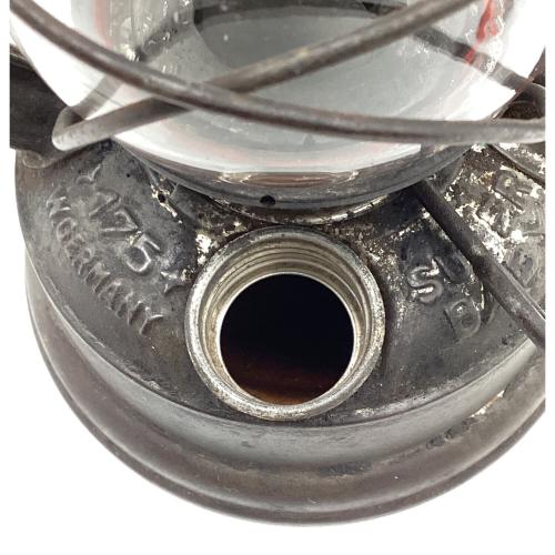 feuer hand (フュアハンドランタン) SUPER BABY オイルランタン No.175 AURAガラスP40(レッド塗装ハガレ有) /カールスルーエ波線/戦後・1950年代頃
