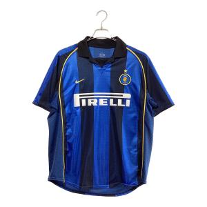 インテル・ミラノ サッカーユニフォーム 2001-2002シーズンホーム メンズ SIZE L ブラック×ブルー