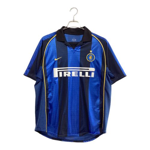 インテル・ミラノ サッカーユニフォーム 2001-2002シーズンホーム メンズ SIZE L ブラック×ブルー