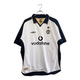 マンチェスターユナイテッド サッカーユニフォーム 2001-2002シーズン リバーシブル メンズ SIZE XXL ホワイト×ゴールド