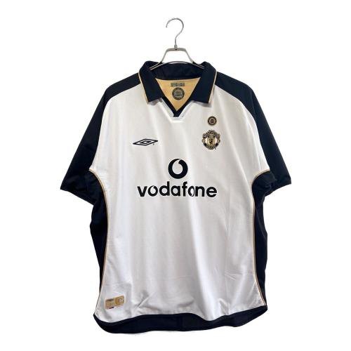 マンチェスターユナイテッド サッカーユニフォーム 2001-2002シーズン リバーシブル メンズ SIZE XXL ホワイト×ゴールド