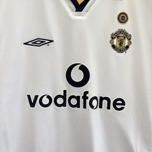 マンチェスターユナイテッド サッカーユニフォーム 2001-2002シーズン リバーシブル メンズ SIZE XXL ホワイト×ゴールド