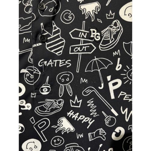 PEARLY GATES (パーリーゲイツ) ポロシャツ ゴルフウェア(トップス) 053-4260751 COOLピケ半袖ポロシャツ メンズ SIZE L ブラック