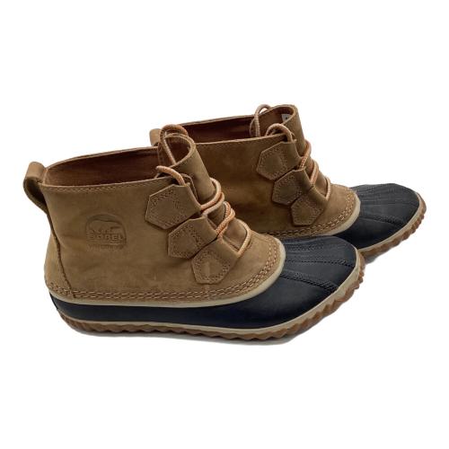 SOREL (ソレル) OUT N ABOUT LEATHER スノーブーツ アウトドアウェア(シューズ) レディース SIZE 24cm ブラウン×ブラック