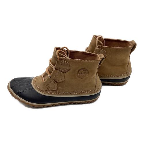 SOREL (ソレル) OUT N ABOUT LEATHER スノーブーツ アウトドアウェア(シューズ) レディース SIZE 24cm ブラウン×ブラック