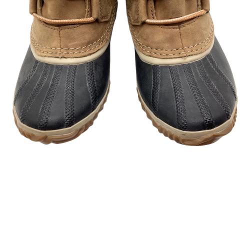 SOREL (ソレル) OUT N ABOUT LEATHER スノーブーツ アウトドアウェア(シューズ) レディース SIZE 24cm ブラウン×ブラック