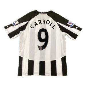 ニューカッスル・ユナイテッドFC レプリカ サッカーユニフォーム アンディ・キャロル【9】10/11シーズンホーム SIZE M ホワイト×ブラック