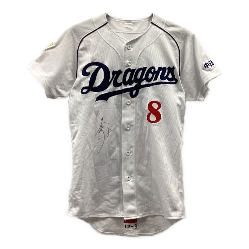 中日ドラゴンズ (チュウニチドラゴンズ) 応援グッズ SIZE M ホワイト 大島洋平【8】2012シーズンホーム 2011シーズンセ・リーグチャンピオンパッチ付 NPBマーク 刺繍カスタム RAWLINGS ユニフォーム プロ仕様モデル