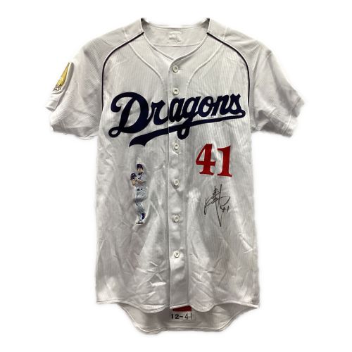 中日ドラゴンズ (チュウニチドラゴンズ) 応援グッズ SIZE M ホワイト 浅尾拓也【41】2012シーズンホーム 2011シーズンセ・リーグチャンピオンパッチ付 NPBマーク 刺繍カスタム RAWLINGS ユニフォーム プロ仕様モデル