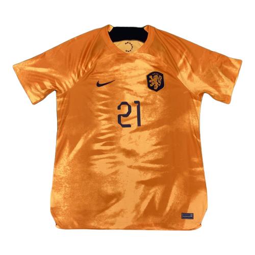オランダ代表 サッカーユニフォーム SIZE L オレンジ フレンキー・デ・ヨング【21】2022年ホーム NIKE レプリカ