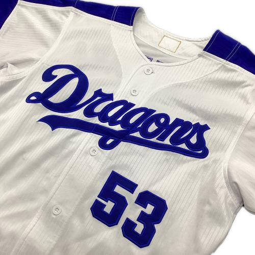 中日ドラゴンズ (チュウニチドラゴンズ) 応援グッズ SIZE L ホワイト 亀澤恭平【53】2017～2018シーズンホーム NPBマーク asics ユニフォーム プロ仕様モデル