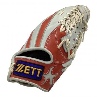ZETT (ゼット) 軟式グローブ 約30cm ホワイト×レッド 赤星憲広モデル 外野用 BRGA 32017