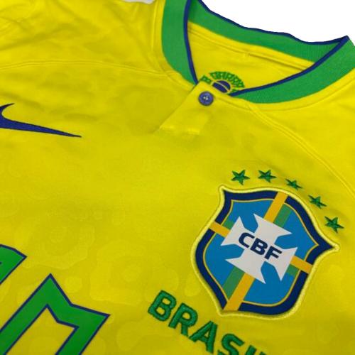 ブラジル代表 サッカーユニフォーム SIZE S イエローx黄緑 ネイマール【10】2022年ホーム NIKE レプリカ