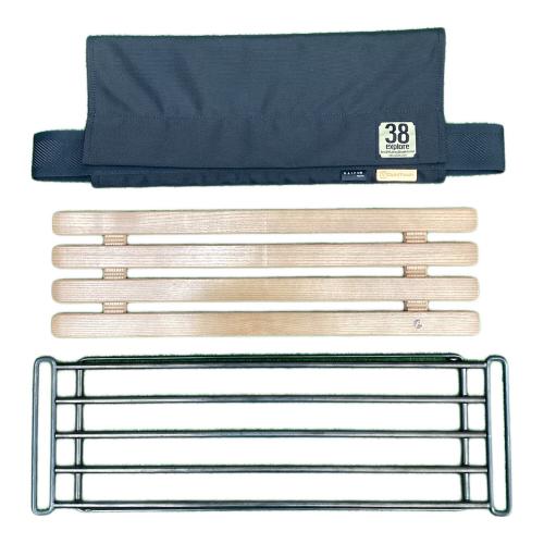 38explore アウトドアテーブル A38grate:ケース(ブラック)・テーブル(ブラウン)・ロストル(ブラック)/38G310:ケース(ブラック)・金具(ブラック) A38grate・38GT310