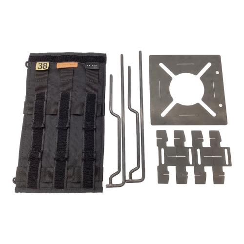 38explore アウトドアテーブル A38grate:ケース(ブラック)・テーブル(ブラウン)・ロストル(ブラック)/38G310:ケース(ブラック)・金具(ブラック) A38grate・38GT310