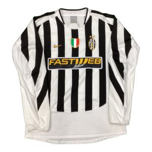 ユヴェントスFC サッカーユニフォーム SIZE L ホワイト×ブラック エドガー・ダーヴィッツ【26】03/04シーズンホーム スクデット(02/03シーズン)ワッペン付 NIKE 長袖