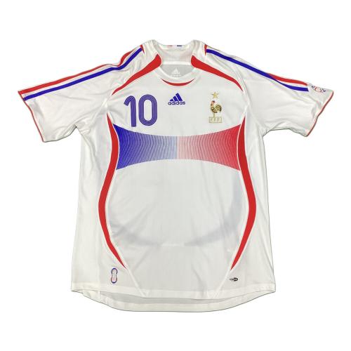 フランス代表 (-) サッカーユニフォーム SIZE 2XO ホワイト ジネディーヌ・ジダン【10】2006年アウェイ adidas レプリカ