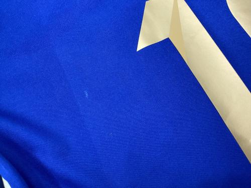 アルゼンチン代表 (アルゼンチンダイヒョウ) サッカーユニフォーム SIZE O ブルーxネイビー リオネル・メッシ【10】2014年アウェイ マッチデイマーク付（VSドイツ） adidas レプリカ