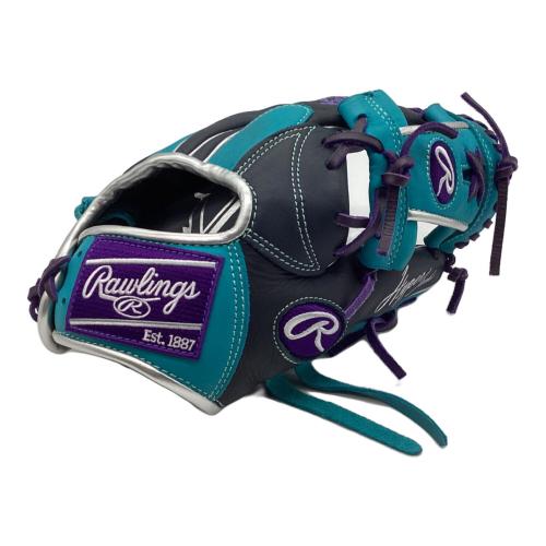 RAWLINGS (ローリングス) 軟式グローブ 約27cm ネイビーｘブルーxパープル 2024年モデル HYPER TECH COLOR SYNC 内野用 GR4HTCN62