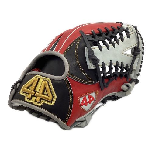 44 (フォーティーフォー) 硬式グローブ 11.75インチ（約29cm） レッド×ブラック 軟式兼用グラブ ケース付 オールラウンド用