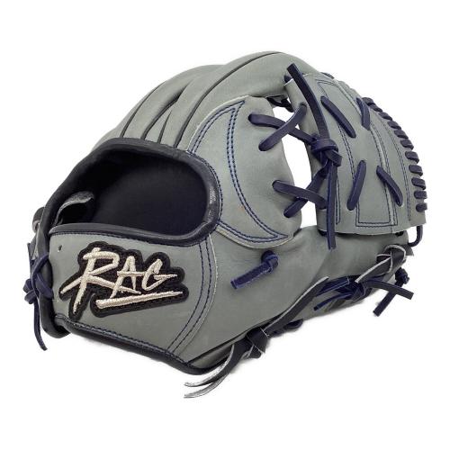RAG de Lion 硬式グローブ 約28cm ライトグレーxネイビー ケース付 オーダーグラブ 内野用
