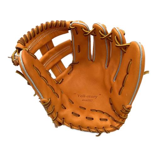 Yell-story (エールストーリー) 硬式グローブ 約27cm オレンジ ケース付 オーダーグラブ 内野用