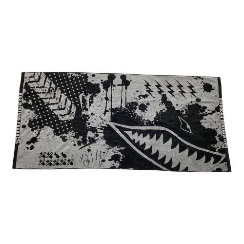 H&O (エイチアンドオー) ブランケット 190x92cm ブラックxグレー サメ ブランケット