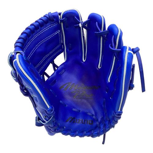 MIZUNO (ミズノ) 軟式グローブ 約28cm ブルー ビッグMロゴ 元箱・ケース付 Mizuno Pro 内野用