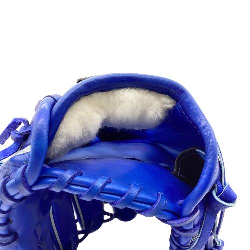 MIZUNO (ミズノ) 軟式グローブ 約28cm ブルー ビッグMロゴ 元箱・ケース付 Mizuno Pro 内野用