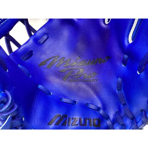 MIZUNO (ミズノ) 軟式グローブ 約28cm ブルー ビッグMロゴ 元箱・ケース付 Mizuno Pro 内野用