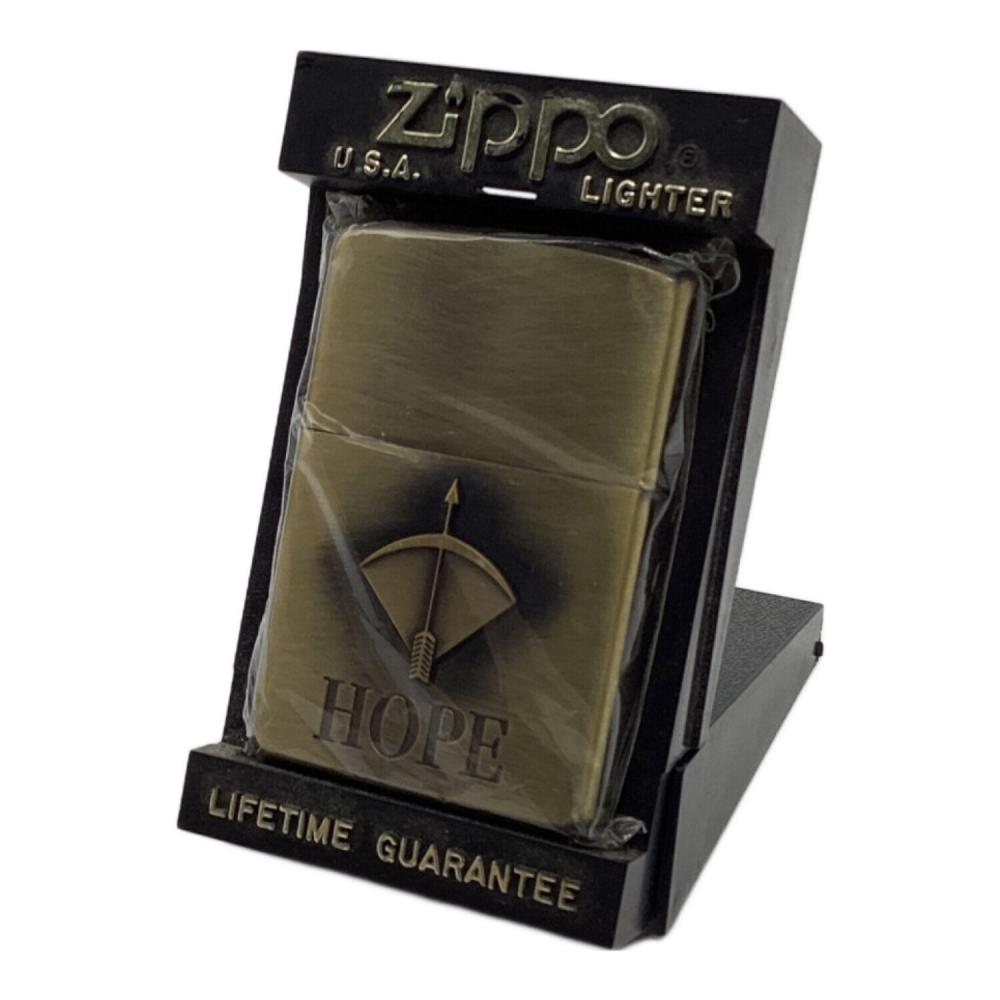 Zippo HOPE 未使用　オイルなし ZIPPO HOPE ケース付 ケース1996年製/ユニット1996年製 真鍮(ブラス