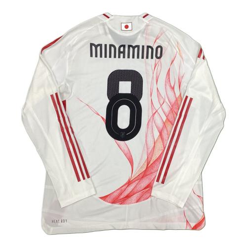 日本代表 (ニホンダイヒョウ) サッカーユニフォーム SIZE 2XL ホワイト 南野拓実【8】2024年アウェイ Y-3 オーセンティック（長袖）