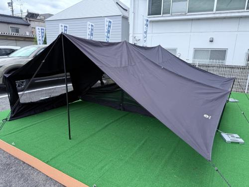 ZUKK シェルター 290x205x140cm 程度B ヨゴレ・芝生付着・生地小穴(2～3mm程度)有 ブラック ポールエンドキャップ欠品 ピケTC 1～2人用 TC素材