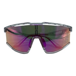 NEW BALANCE (ニューバランス) サングラス NB08100 C01 2024年モデル クリアライトグレー(フレーム)xパープルミラー(レンズ)