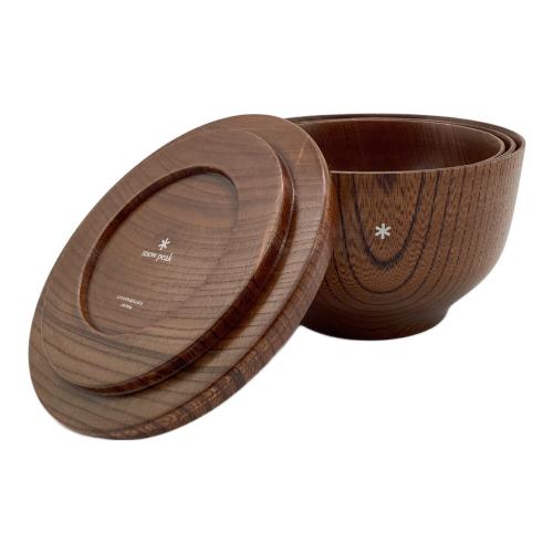 Snow peak (スノーピーク) アウトドア食器セット 廃盤品  @ TW-023BR SPワンセット 拭き漆ナチュラル