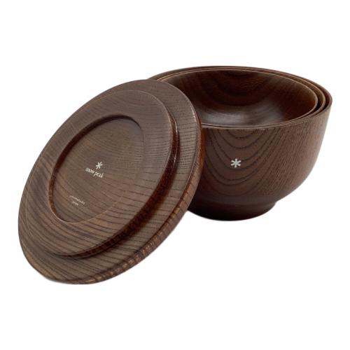 Snow peak (スノーピーク) アウトドア食器セット 廃盤品  @ TW-023BR SPワンセット 拭き漆ナチュラル