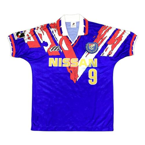 横浜マリノス (ヨコハマ・マリノス) サッカーユニフォーム SIZE L ブルーxレッド ラモン・ディアス【9】1993シーズンホーム Jリーグ開幕時（当時物） MIZUNO