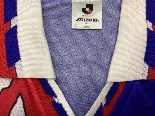 横浜マリノス (ヨコハマ・マリノス) サッカーユニフォーム SIZE L ブルーxレッド ラモン・ディアス【9】1993シーズンホーム Jリーグ開幕時（当時物） MIZUNO
