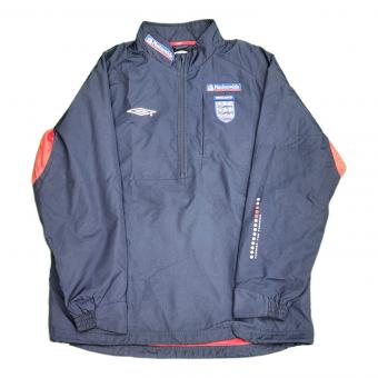 イングランド代表 (イングランドダイヒョウ) サッカーウェア(トップス) メンズ SIZE L ネイビー Nationwide（スポンサーロゴ入）90~00s UMBRO ハーフジップ