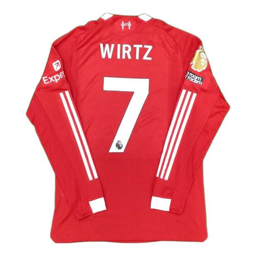 リヴァプールFC サッカーユニフォーム SIZE XL レッド フロリアン・ヴィルツ【7】25/26シーズンホーム adidas オーセンティック（長袖）