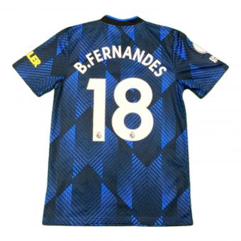 マンチェスター・ユナイテッドFC (マンチェスター・ユナイテッドエフシー) レプリカ サッカーユニフォーム ブルーノ・フェルナンデス【18】21/22シーズンサード SIZE M ブルー×イエロー