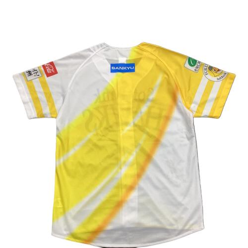 福岡ソフトバンクホークス (フクオカソフトバンクホークス) 応援グッズ SIZE L ホワイト×イエロー 石川柊太【29】サイン証明書付 ユニフォーム 2024ファイト！九州レプリカユニフォーム レプリカ