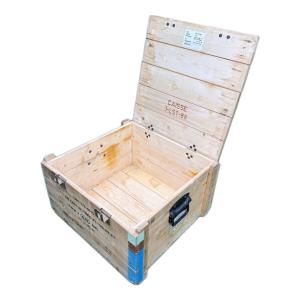 収納ケース フランス軍 推定1988年製造 軍用弾薬木箱(22mm機関砲弾用)