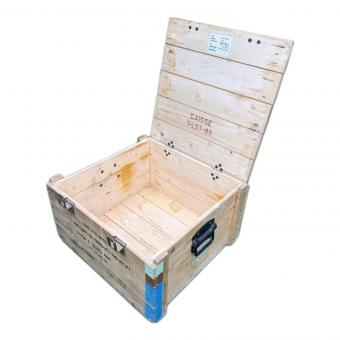 収納ケース フランス軍 推定1988年製造 軍用弾薬木箱(22mm機関砲弾用)