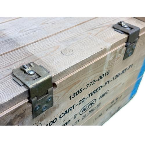 収納ケース フランス軍 推定1988年製造 軍用弾薬木箱(22mm機関砲弾用)